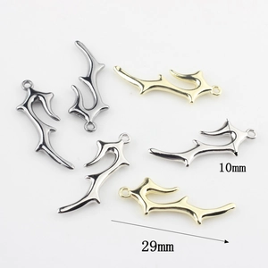Geometric antler pendant accessories in silver and gold finish for DIY jewelry making