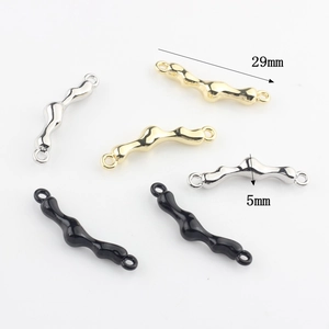 Zinklegierung Wellenverbinder in Gold Silber und Schwarz für DIY Schmuck 29mm x 5mm