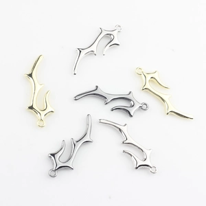 Geometric alloy antler pendants in gold, silver, and gunmetal for DIY jewelry making