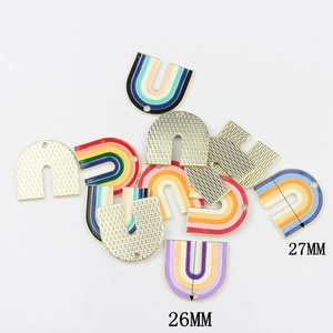 U-förmige Regenbogen-Emaille-Anhänger in 26mm und 27mm für DIY-Schmuck und Ketten