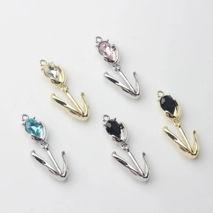 Tulpenanhänger aus Legierung mit Strass für DIY-Schmuck, verschiedene Farben im Set
