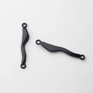 Glänzende schwarze Legierungsverbinder mit doppelten Aufhängelöchern für DIY-Schmuck