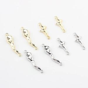 Unregelmäßige Flüssigmetall-Verbinder in Gold und Silber für DIY-Schmuckherstellung