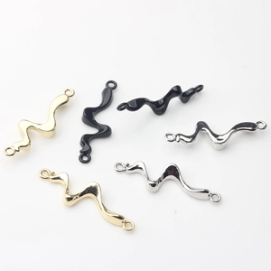 DIY Legierung unregelmäßige Wellenkette Verbinder in Gold, Silber und Schwarz