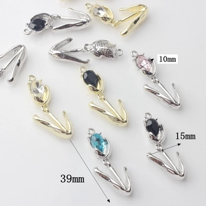 Legierung Tulpenblüten Anhänger mit Strass in Gold und Silber für DIY Schmuck