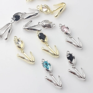 DIY Tulpen-Anhänger aus Legierung mit Wassertropfen-Strass für Schmuckherstellung