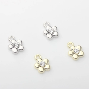 Goldene und silberne Legierungs-Blumenanhänger mit Zirkonia für DIY-Schmuckherstellung