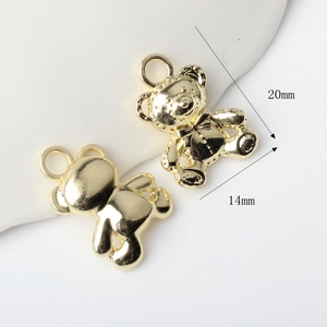 Cute 20mm golden bear charms in alloy for DIY necklaces and earring jewelry making