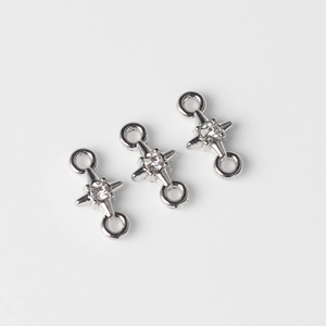 Pendentifs en étoile en alliage avec zircon central pour la création de bijoux
