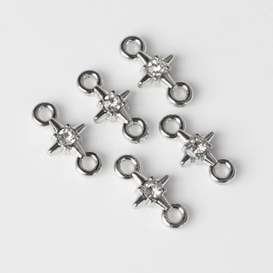 Cinq pendentifs étoiles en argent avec zircons brillants pour bijoux et colliers DIY