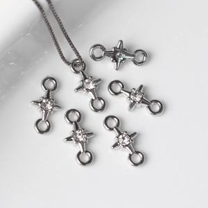 Breloques Connecteur Étoile en Alliage avec Strass Pendentif Étoilé pour Fabrication de Boucles d'Oreilles Bracelets Colliers DIY Ton Argent