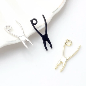 Creative alloy tool plier charms for DIY jewelry making in silver, gold and matte black