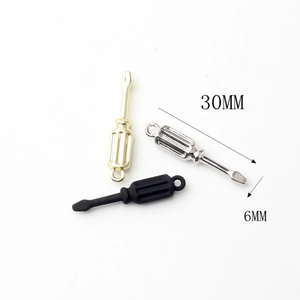 Mini screwdriver pendants in gold silver and black alloy for DIY jewelry 30x6mm size