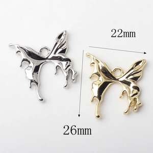 Molten style alloy butterfly pendant in gold and silver finish, size 22mm by 26mm