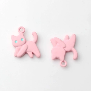 Détails de pendentifs chat en alliage rose pour la création de bijoux DIY créatifs