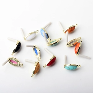Marquise shape alloy earring pendants in various colors for DIY handmade jewelry crafting