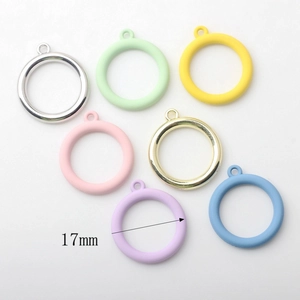 Colorful 17mm hollow circle charms in alloy for DIY jewelry and earring making