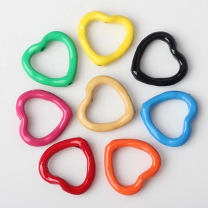 Hohlherzperlen aus Zinklegierung mit Lackierter Oberfläche für DIY-Schmuckherstellung Halsketten Armbänder Ohrringe Bastelzubehör
