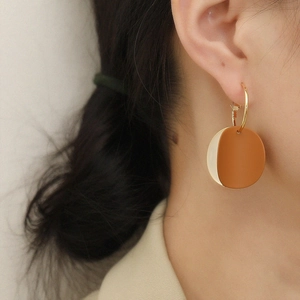 Boucles d'oreilles rondes modernes Morandi avec crochets dorés au style vintage