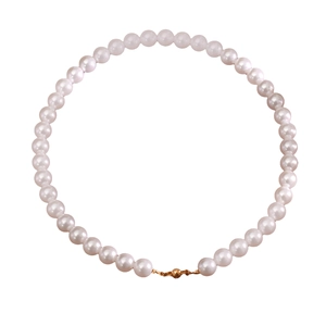 Collier de perles rondes 8mm élégant avec fermoir magnétique doré de luxe pour femmes