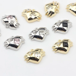 Heart Shape Alloy Pendant Jewelry Making Material For DIY Necklaces With Square Zirconia Star Accents Y2K Punk Style Metal Findings