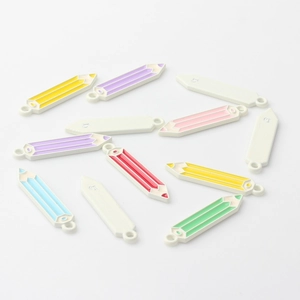 Colorful enamel pencil charms in macaron tones for DIY jewelry and crafts making