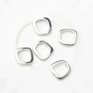 Polished silver alloy square openwork spacer beads for DIY jewelry making sets