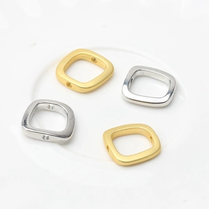 Minimalist square alloy beads in gold and silver finish for DIY jewelry making