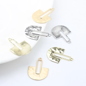 Assorted Bohemian geometric fan hollow metal pendants for DIY earring jewelry making