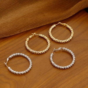 Boucles d'Oreilles Créoles Grandes en Cuivre Minimalistes pour Femmes Avec Tige en Argent Sterling 925 Géométriques Plaquées Or Bijoux d'Oreille de Haute Qualité