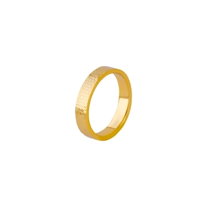 Minimalist 18k gold plated hammered texture open ring with a polished inner band