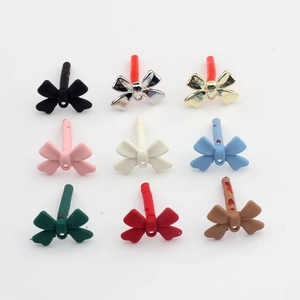Colorful matte and metallic alloy bowknot charms for DIY jewelry and earring making