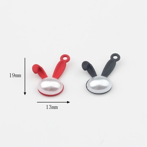 Pendentif lapin perle en alliage 19mm x 13mm pour création bijoux DIY rouge et noir