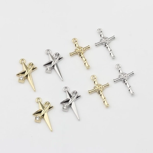 Pendentifs étoile et fleur de croix or et argent pour accessoires bijoux DIY