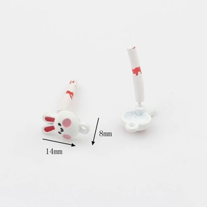Détail de pendentifs lapins blancs pour bijoux DIY, dimensions 14mm par 8mm pour création