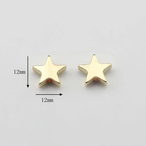 Detalle de cuentas de estrella en aleación dorada de 12mm para accesorios DIY