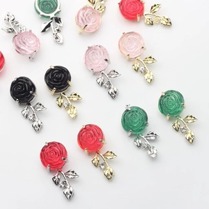 Eleganter 3D Rosenblüten Anhänger Aus Legierung Und Harz Mit Strass DIY Schmuckzubehör Für Damen Zur Herstellung Von Ohrringen