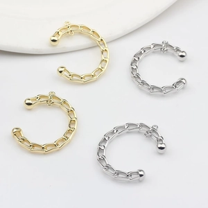 Simple Zinc Alloy C-Shape Chain Link Pendant Connector For DIY Earring Jewelry Making Accessories Electroplated Metal Charm