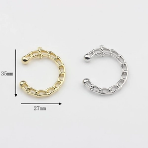 35mm gold and silver C-shaped chain link connectors for DIY jewelry making and earrings