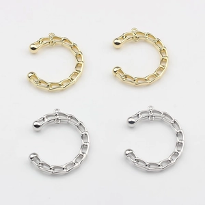 Minimalist C-shaped chain alloy connectors for DIY earring jewelry in gold and silver