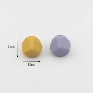 Cuentas de silicona de 15 mm en amarillo y morado para mordedores y manualidades DIY