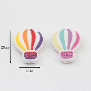 Cuentas de silicona alimentaria en forma de globo aerostático para joyería DIY de 28mm