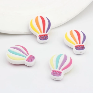 Cuentas de silicona de grado alimenticio en forma de globo aerostático para joyería DIY