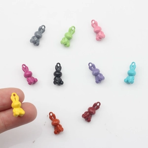 Cute 3D rabbit pendants in various colorful enamel finishes for DIY jewelry making