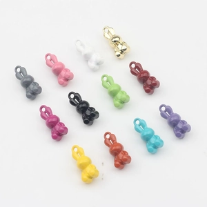 Cute Alloy Enamel Rabbit Charms For DIY Jewelry Making Colorful Animal Pendants For Necklace Bracelet Handicraft Accessories