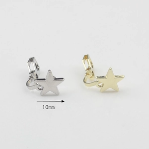 Tirettes de fermeture éclair étoile 10mm dorées et argentées pour création de bijoux DIY