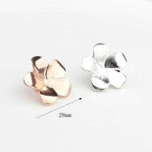 28mm alloy plumeria flower accessories in rose gold and silver with polished mirror finish