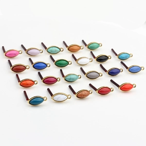 Marquise resin charms with gold alloy frames in 21 colors for DIY jewelry making