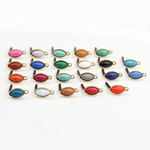 Colorful marquise resin gemstones in gold alloy frames for DIY earring jewelry making