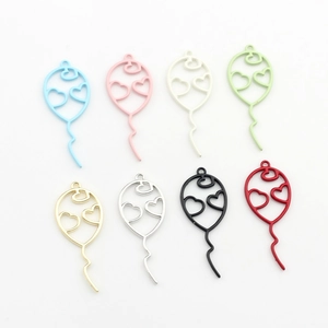 Alloy Painted Balloon Heart Cutout Pendants For DIY Bracelet Necklace Earring Jewelry Making Accessories Korean Style Charm